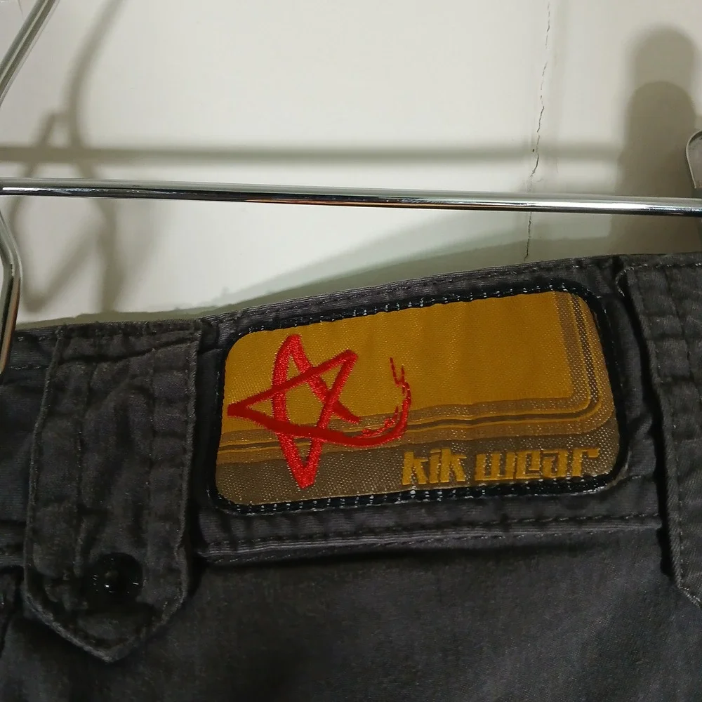 Kikwear Cargo Pants Mens 30 Gray Wide Leg Rave Dance Y2K Streetwear 12111-HT